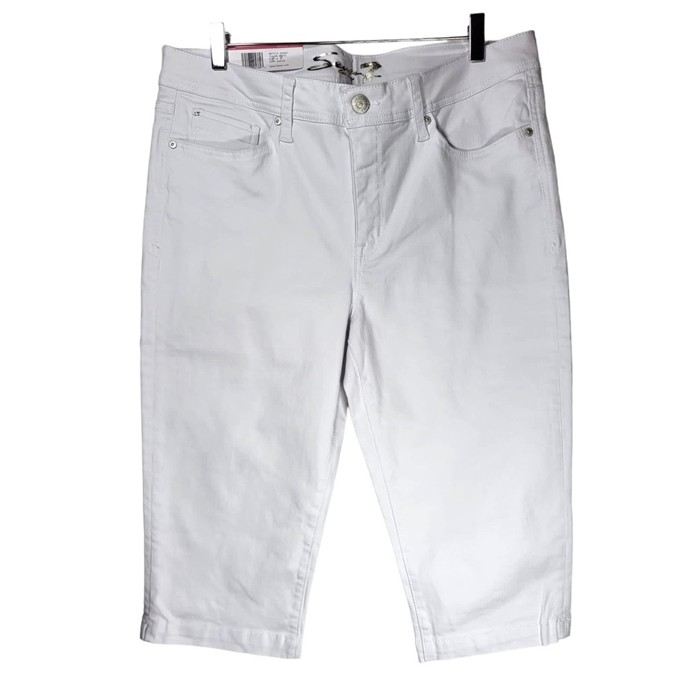 NWT Seven7 Audrey Mid-Rise Skimmer Capris in White - Picture 1 of 10